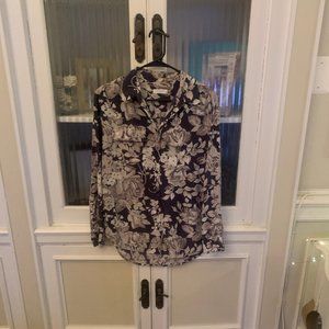 Equipment Silk Blouse Floral Pattern Size: XS